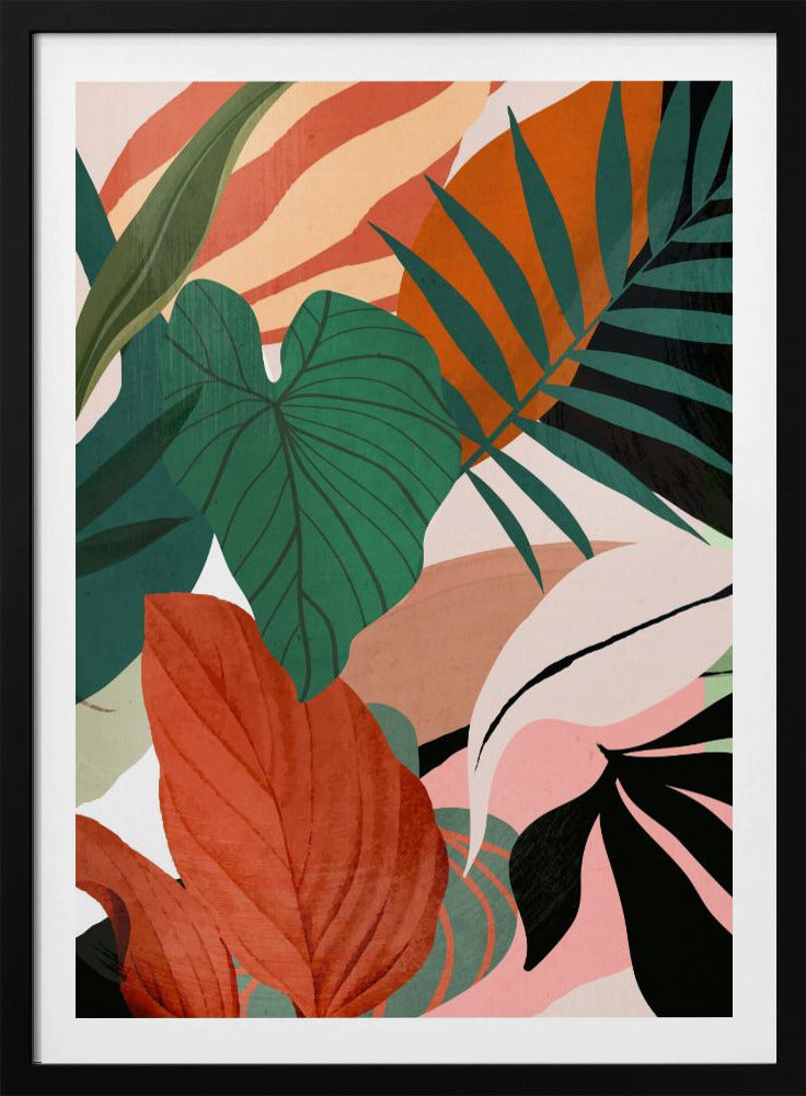 Abstracte kunst tropische bladeren | Poster