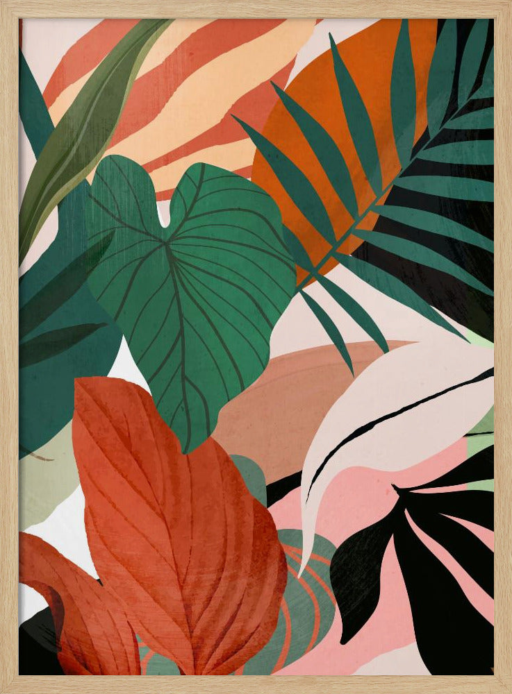 Abstracte kunst tropische bladeren | Poster