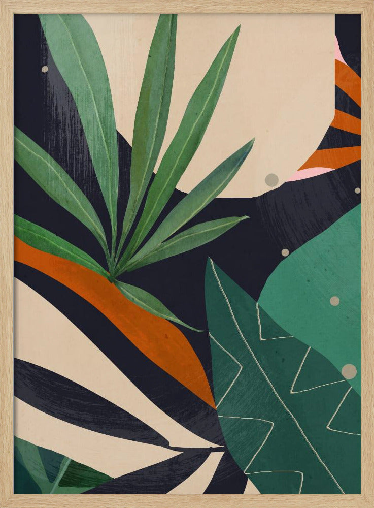 Abstracte kunst tropische bladeren | Poster