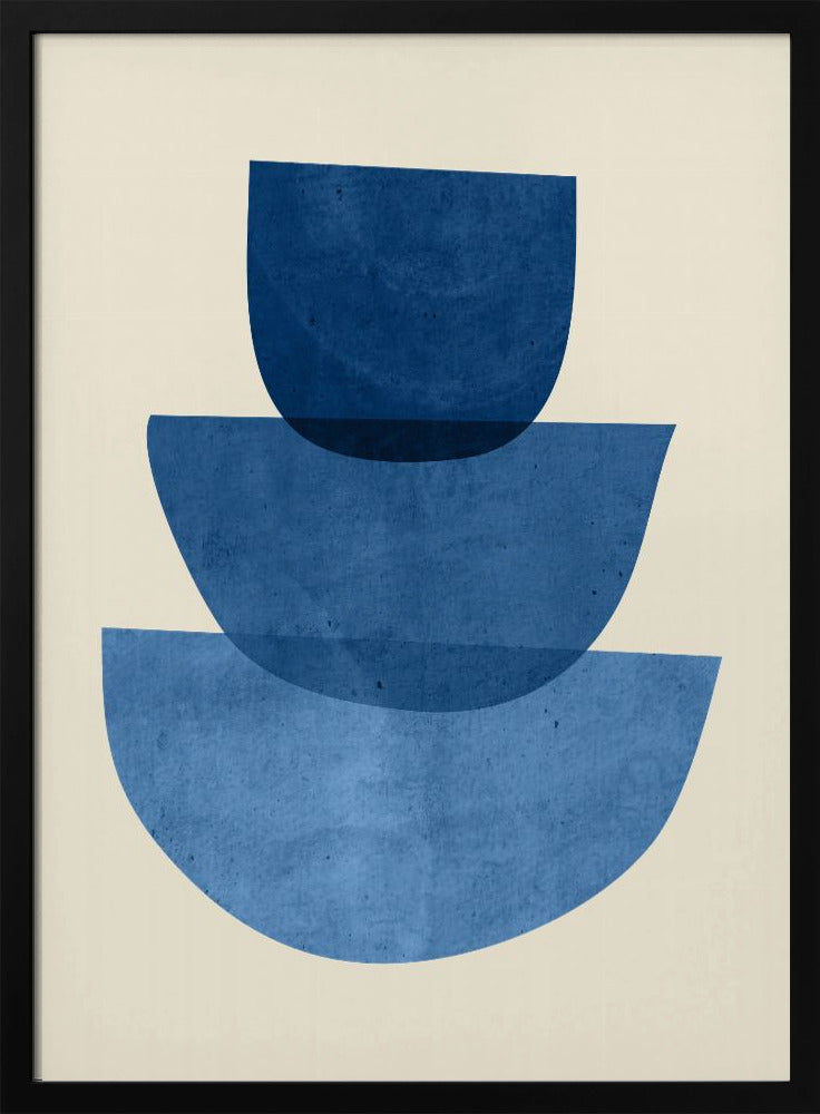 Geometrische abstracte vormen blauw | Poster