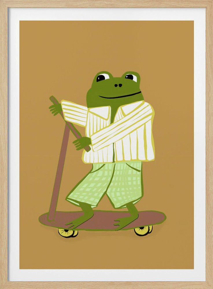 Kikker op scooter | Poster