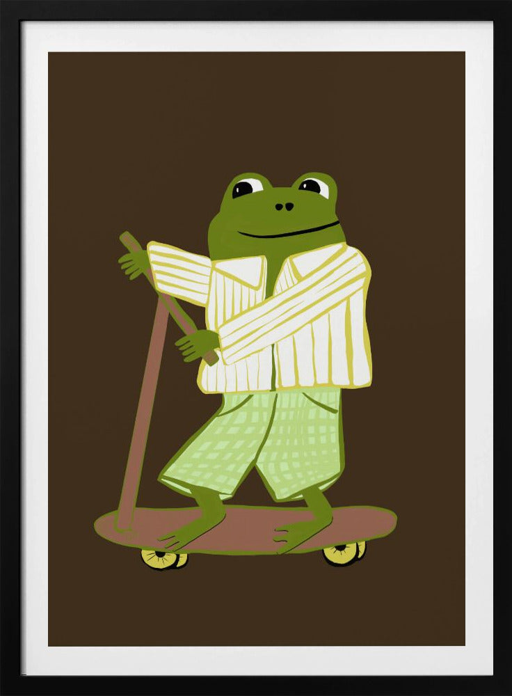 Kikker op scooter | Poster