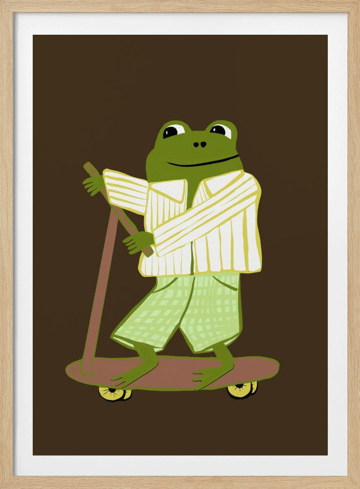 Kikker op scooter | Poster