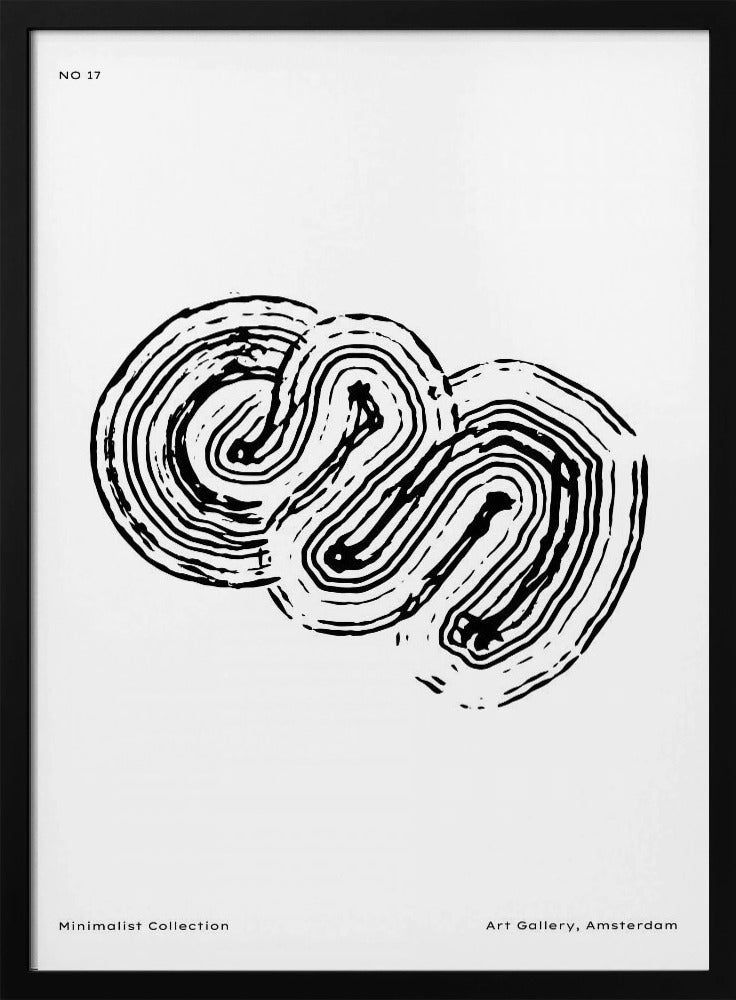 Monochroom Doolhof 17 | Poster