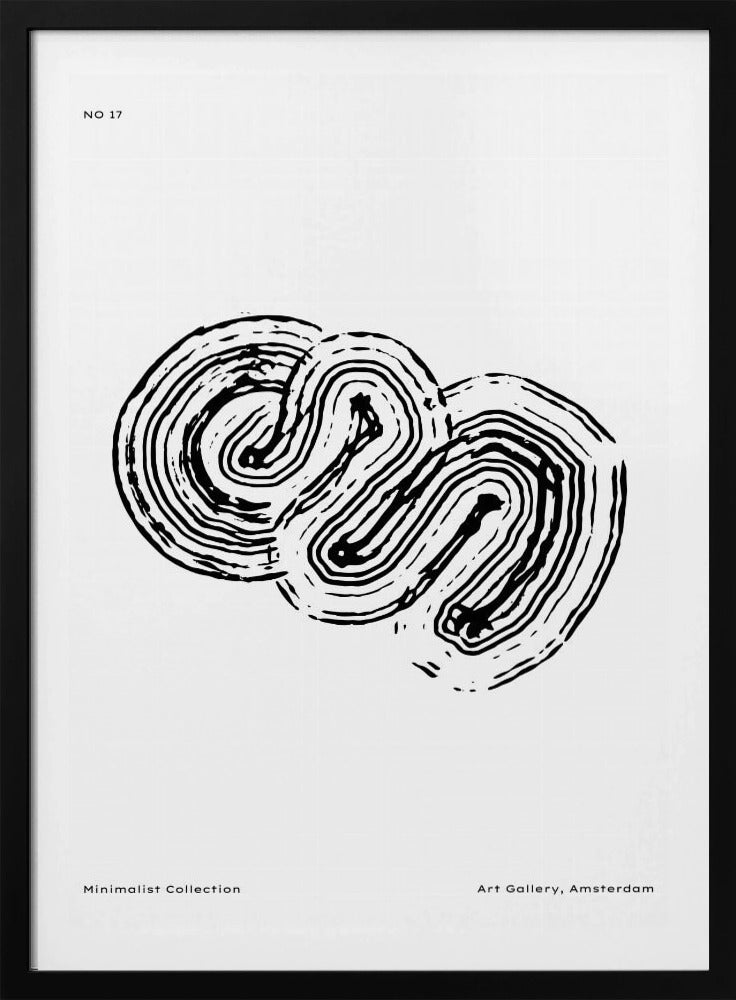 Monochroom Doolhof 17 | Poster