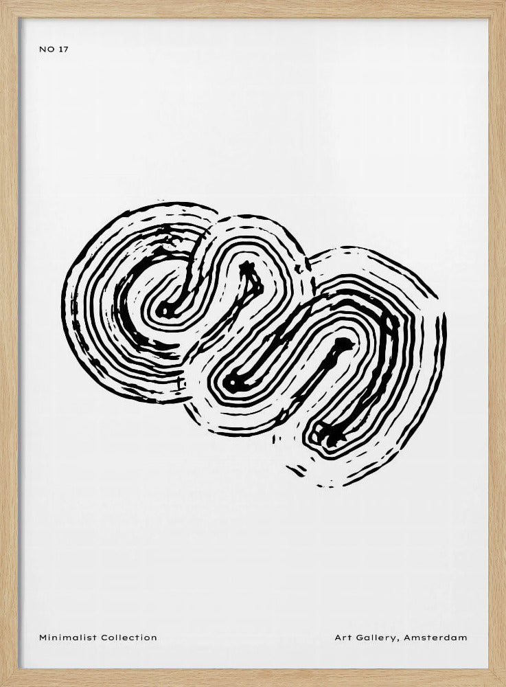 Monochroom Doolhof 17 | Poster