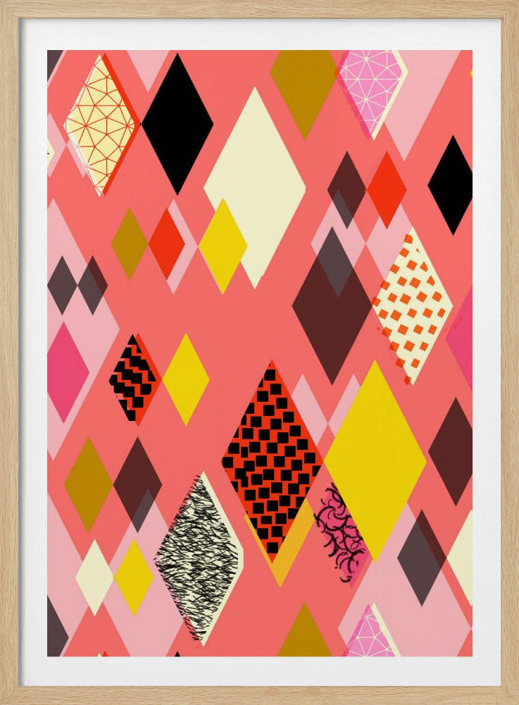 Geometric Patterns With Colorful Diamonds And Shapes | Poster