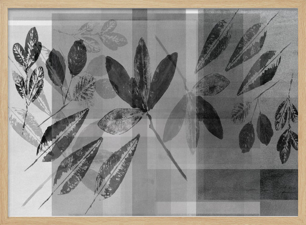 Abstracte botanische elementen in neutrale tinten | Poster