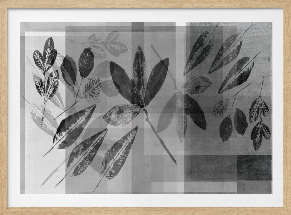 Abstracte botanische elementen in neutrale tinten | Poster