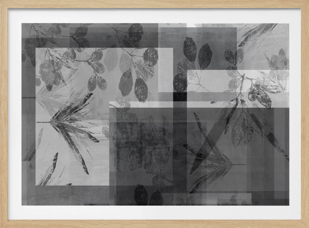 Abstracte botanische elementen in neutrale tinten | Poster