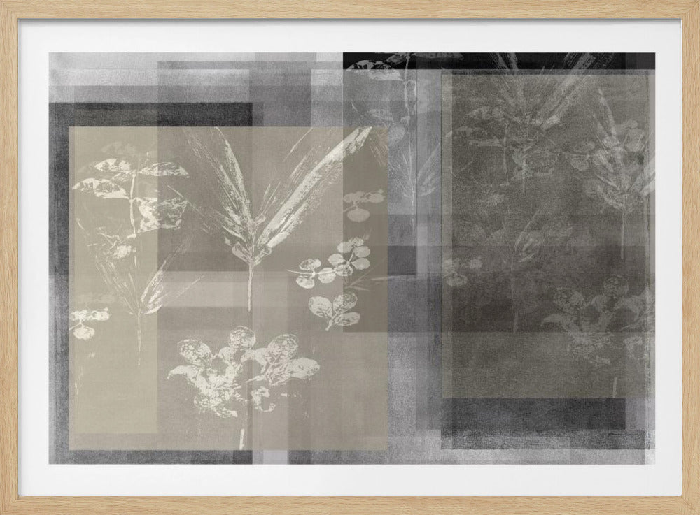 Abstracte botanische elementen in neutrale tinten | Poster