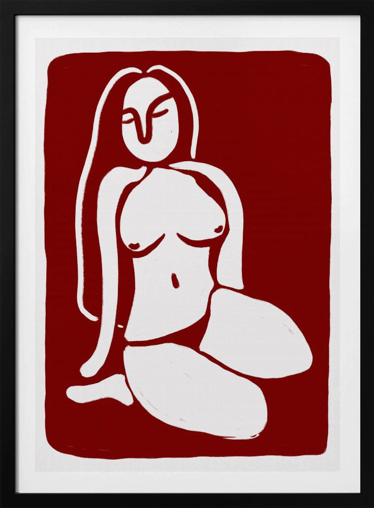 Gestileerd naaktfiguur in zittende houding | Poster