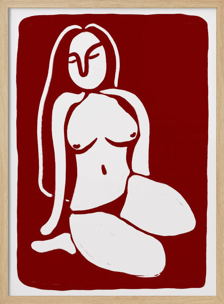 Gestileerd naaktfiguur in zittende houding | Poster