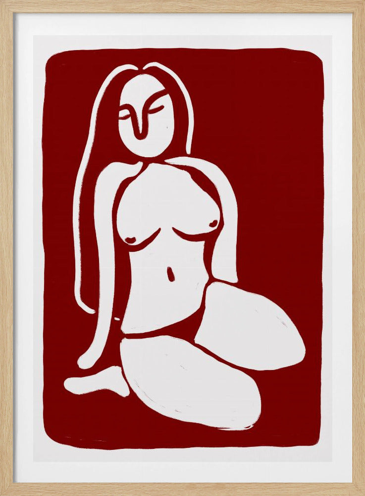 Gestileerd naaktfiguur in zittende houding | Poster