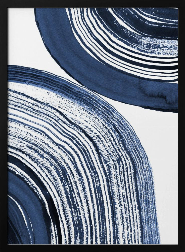 Blauwe concentrische golven | Poster