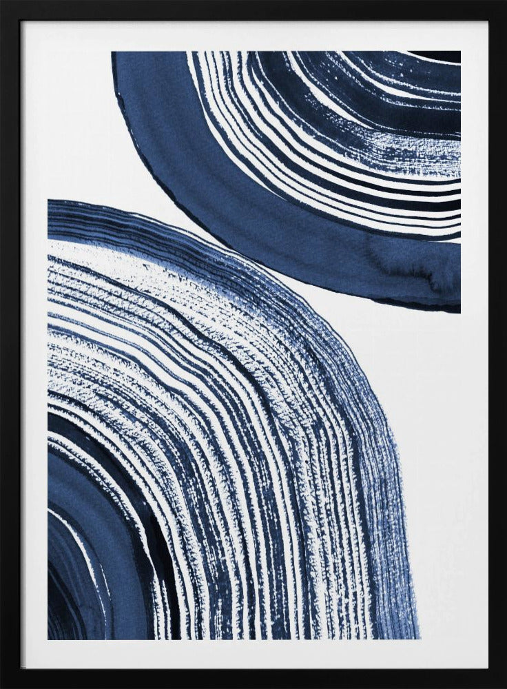 Blauwe concentrische golven | Poster