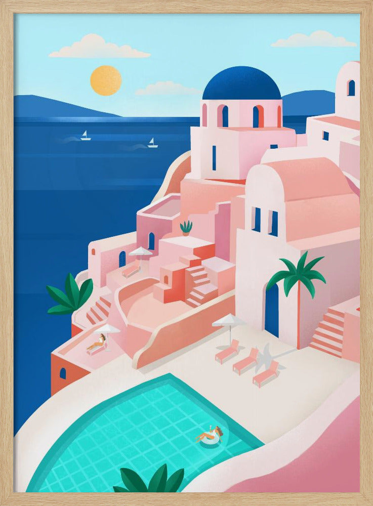 Rustig mediterraan kustlandschap | Poster