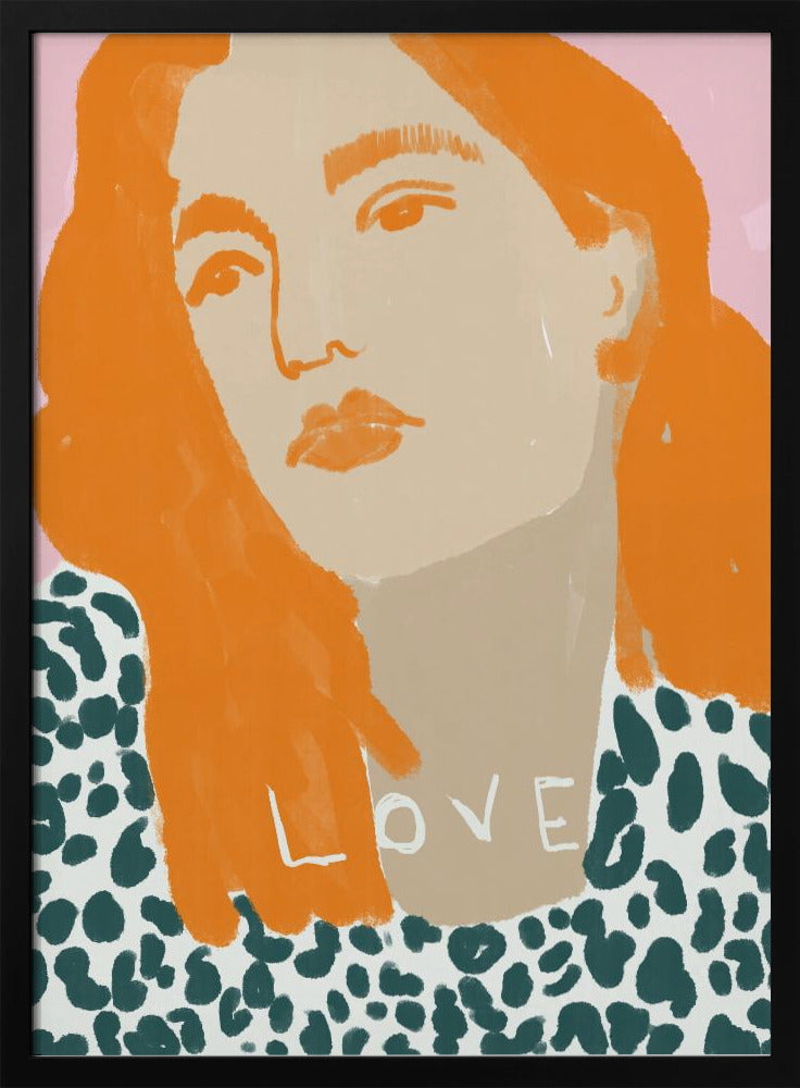 Portret van een vrouw met oranje haar | Poster