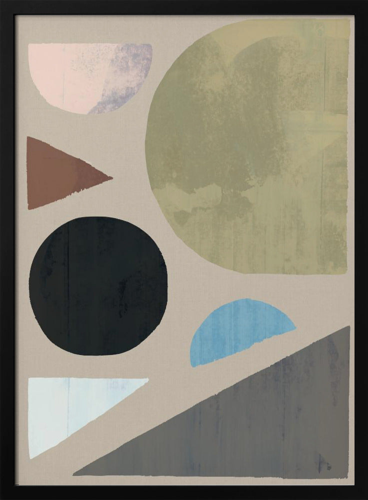 Abstracte vormen in gedempte tinten | Poster