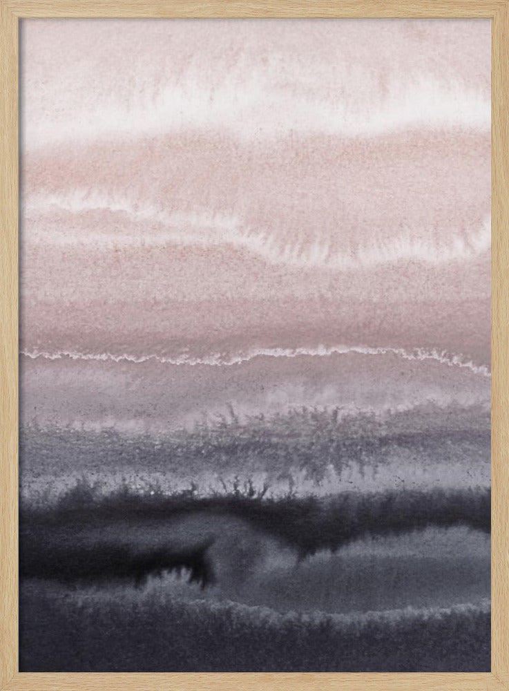 Binnen de getijden Zwart zandstrand | Poster