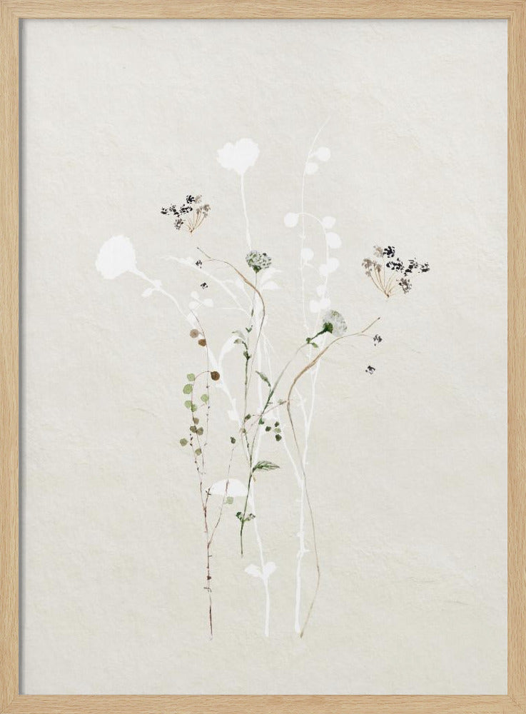 Gedempte botanische elementen | Poster