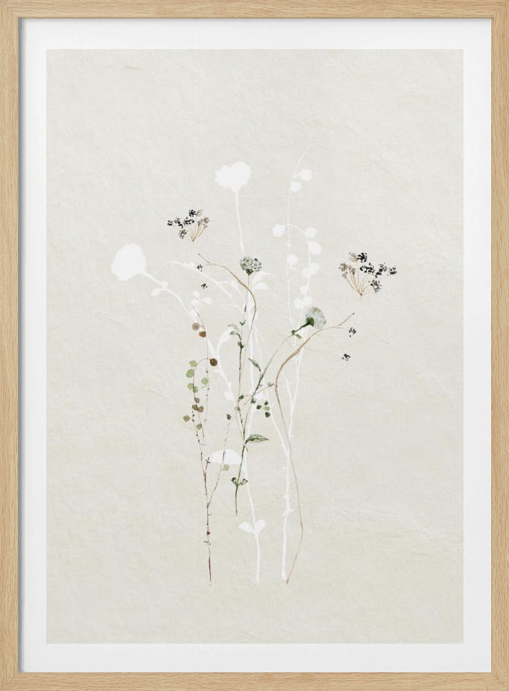 Gedempte botanische elementen | Poster