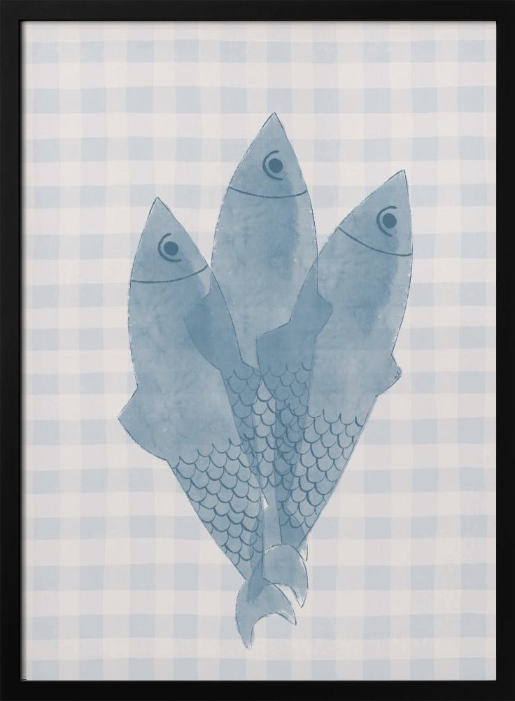 Drie blauwe vissen | Poster