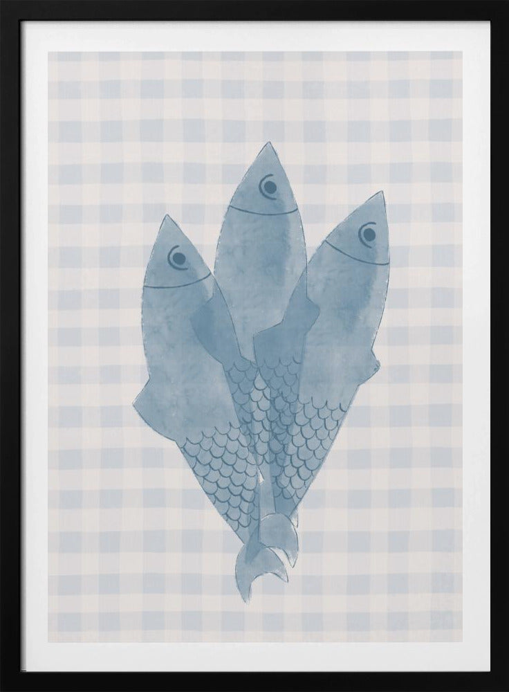 Drie blauwe vissen | Poster