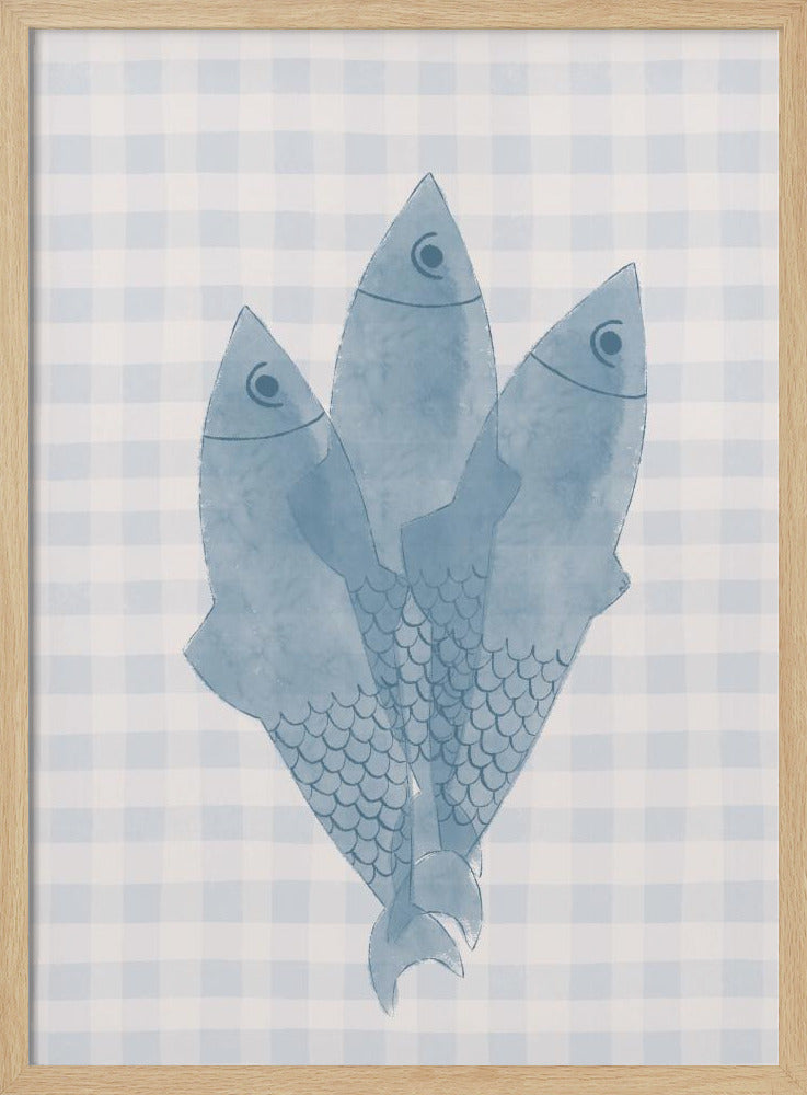 Drie blauwe vissen | Poster