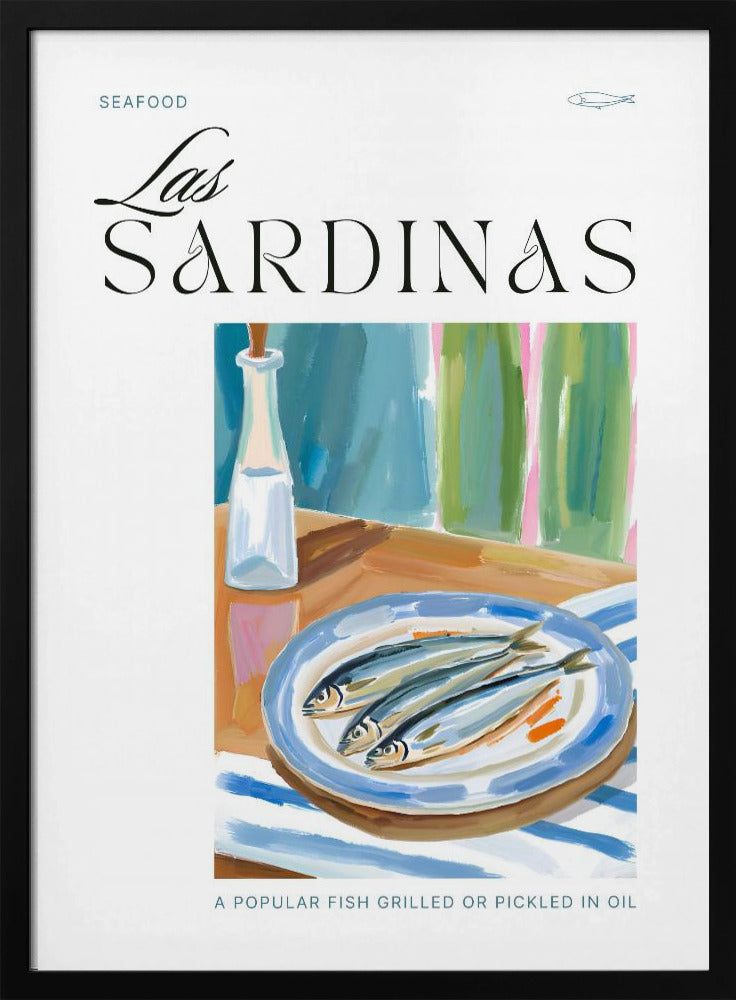Bordje sardines met fles | Poster