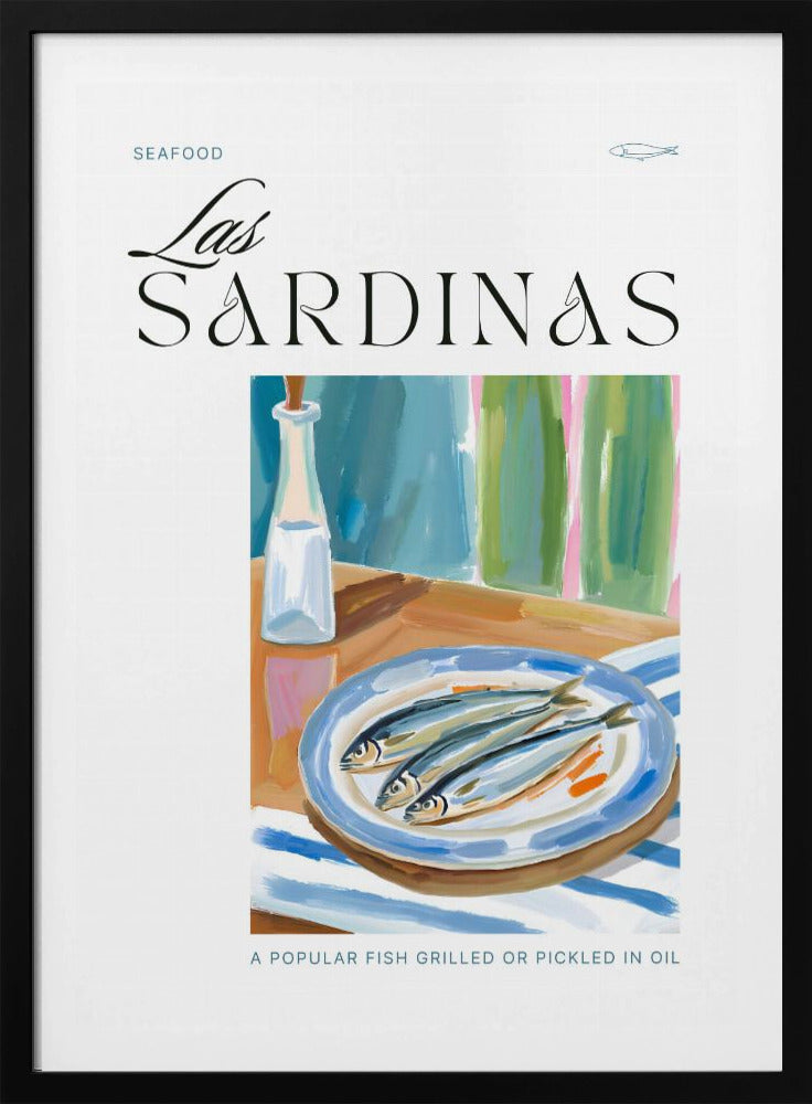 Bordje sardines met fles | Poster