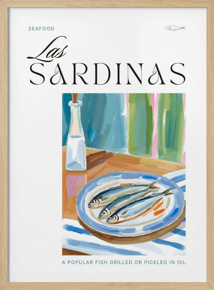Bordje sardines met fles | Poster
