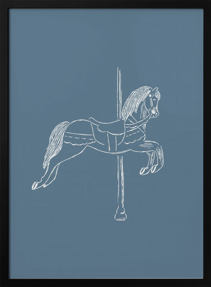 Circuspaard Vintage Blauw | Poster