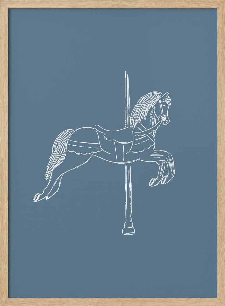 Circuspaard Vintage Blauw | Poster