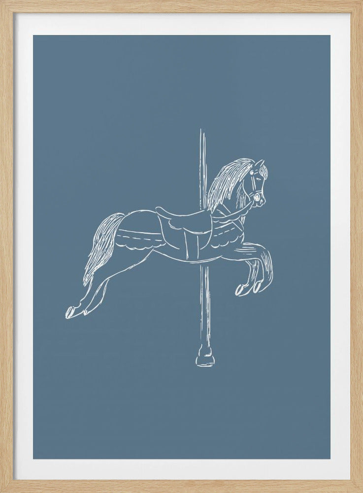 Circuspaard Vintage Blauw | Poster