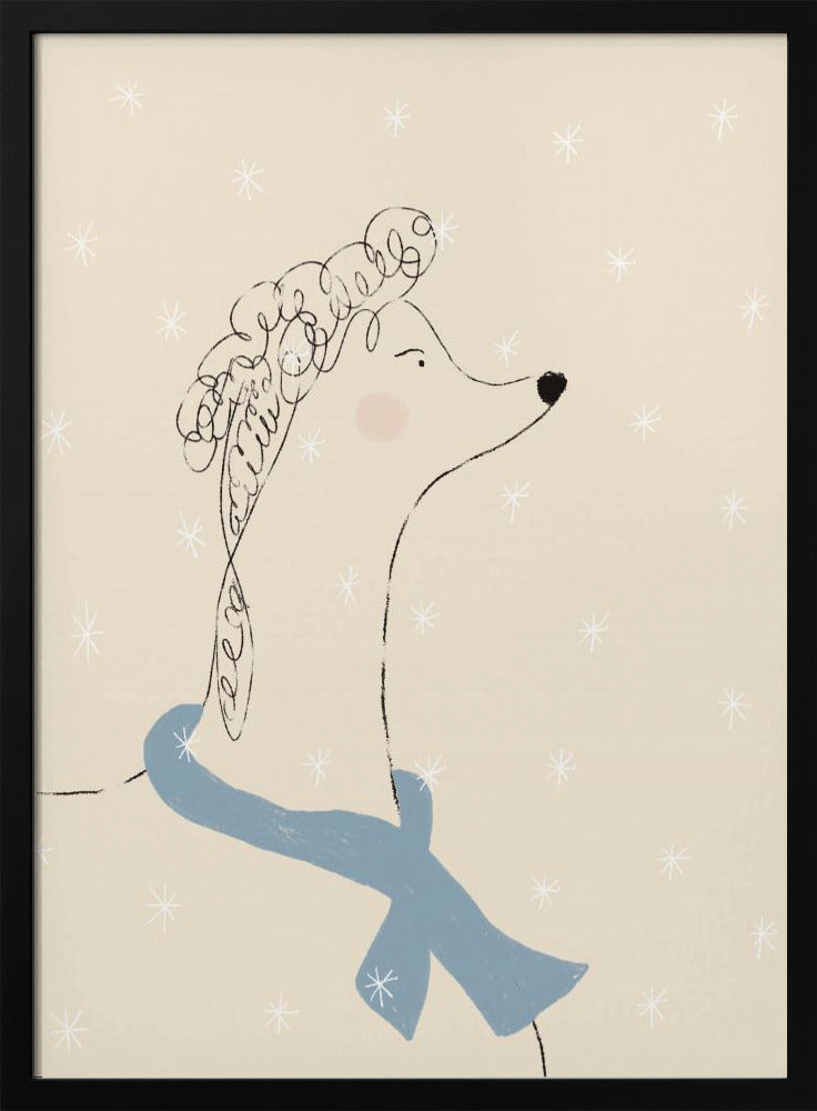 Poedel in de sneeuw | Poster