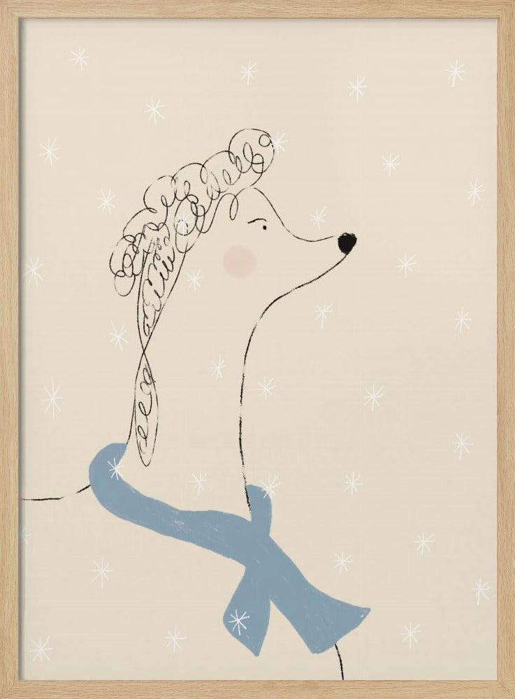 Poedel in de sneeuw | Poster