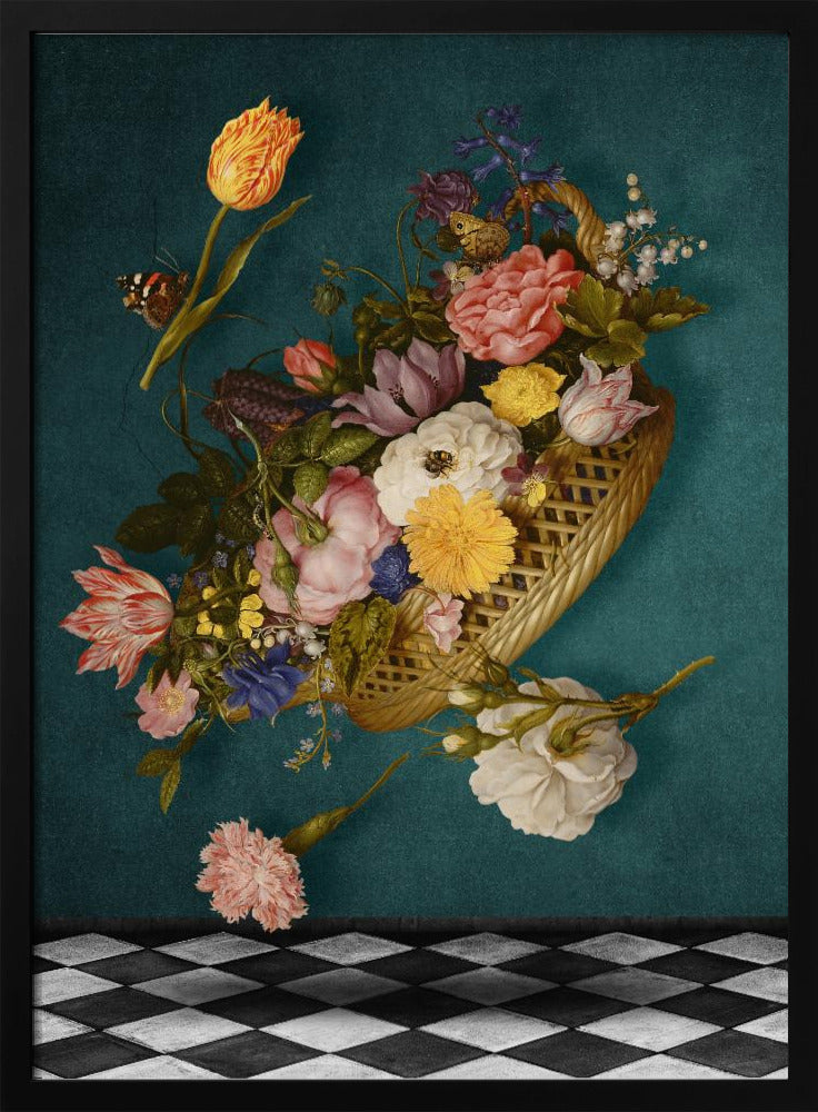 Drijvende bloemenmand | Poster