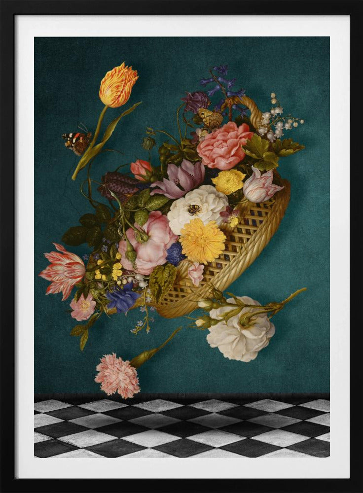 Drijvende bloemenmand | Poster