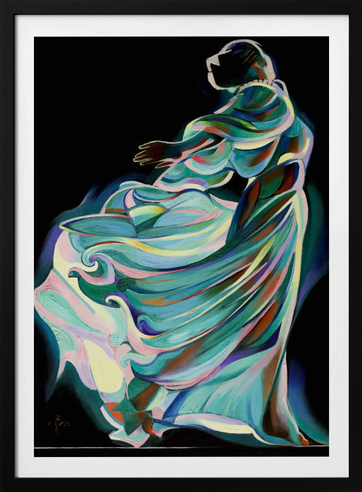 Abstracte afbeelding van een danser in beweging | Poster