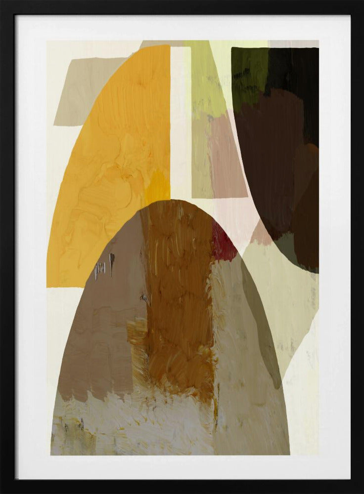 Gedurfde geometrische vormen in aardse tinten | Poster