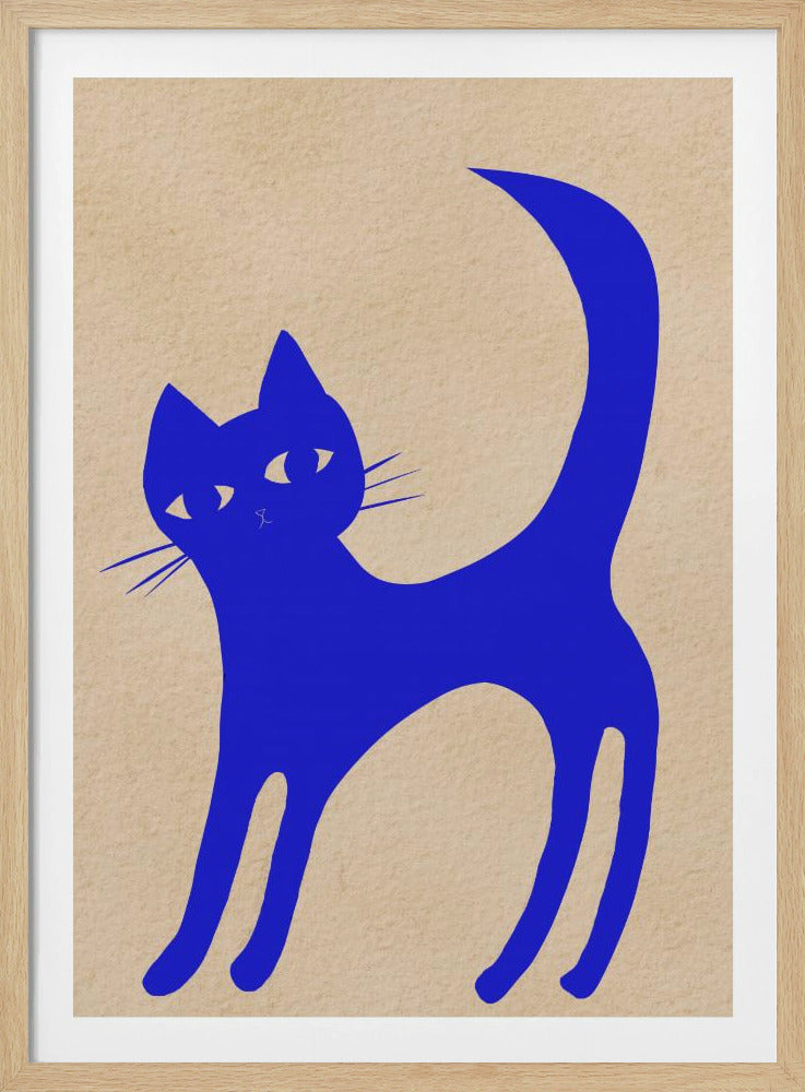 Lichtgevende BLAUWE kat | Poster