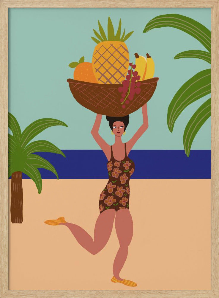 Tropisch fruit op het strand | Poster