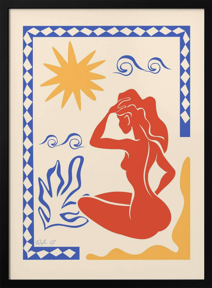 Zonnebaden (Trichromatisch) | Poster