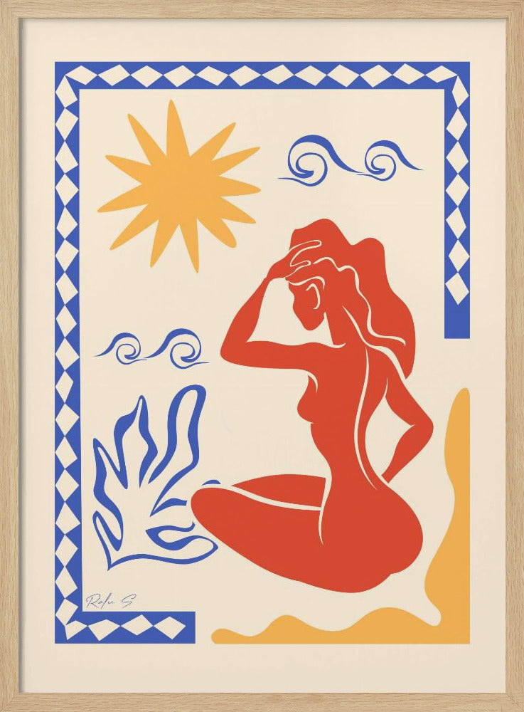 Zonnebaden (Trichromatisch) | Poster