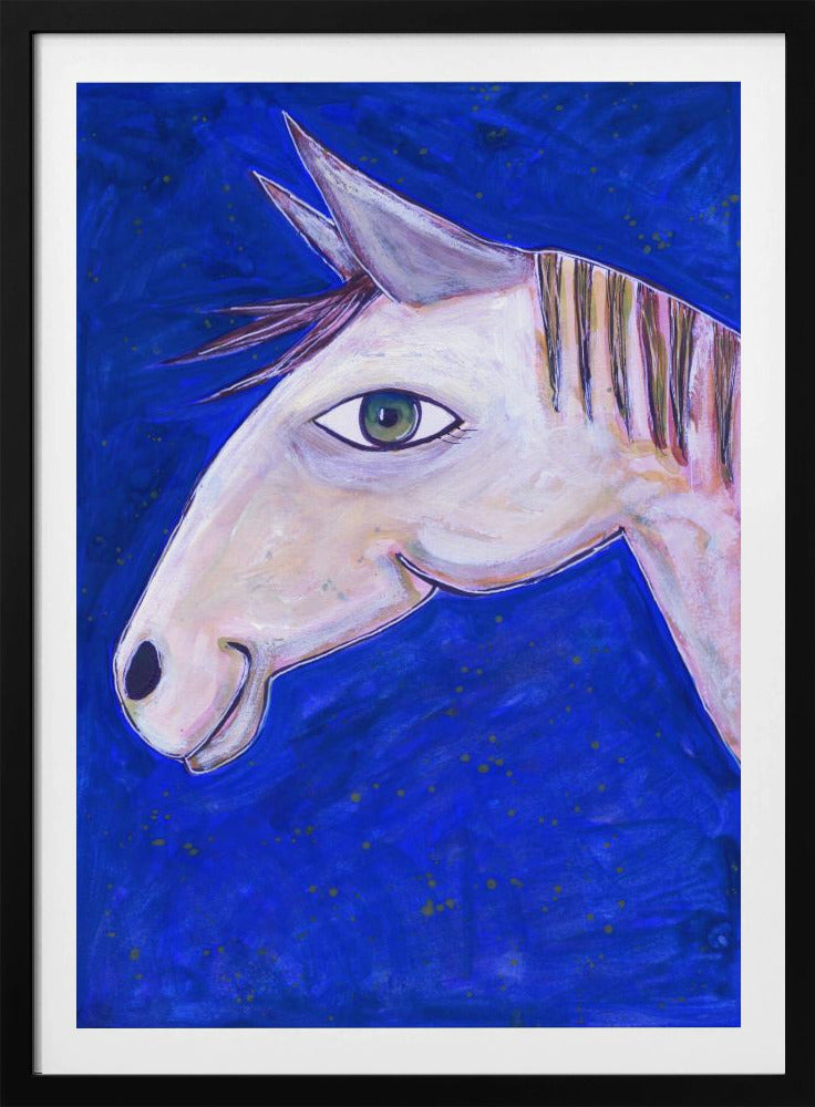 Dromen van paarden lichtgevend blauw | Poster