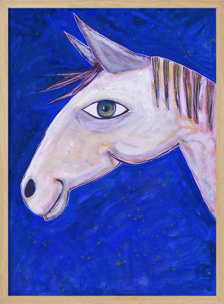 Dromen van paarden lichtgevend blauw | Poster