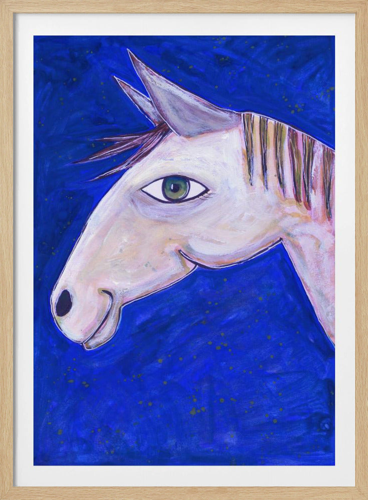 Dromen van paarden lichtgevend blauw | Poster