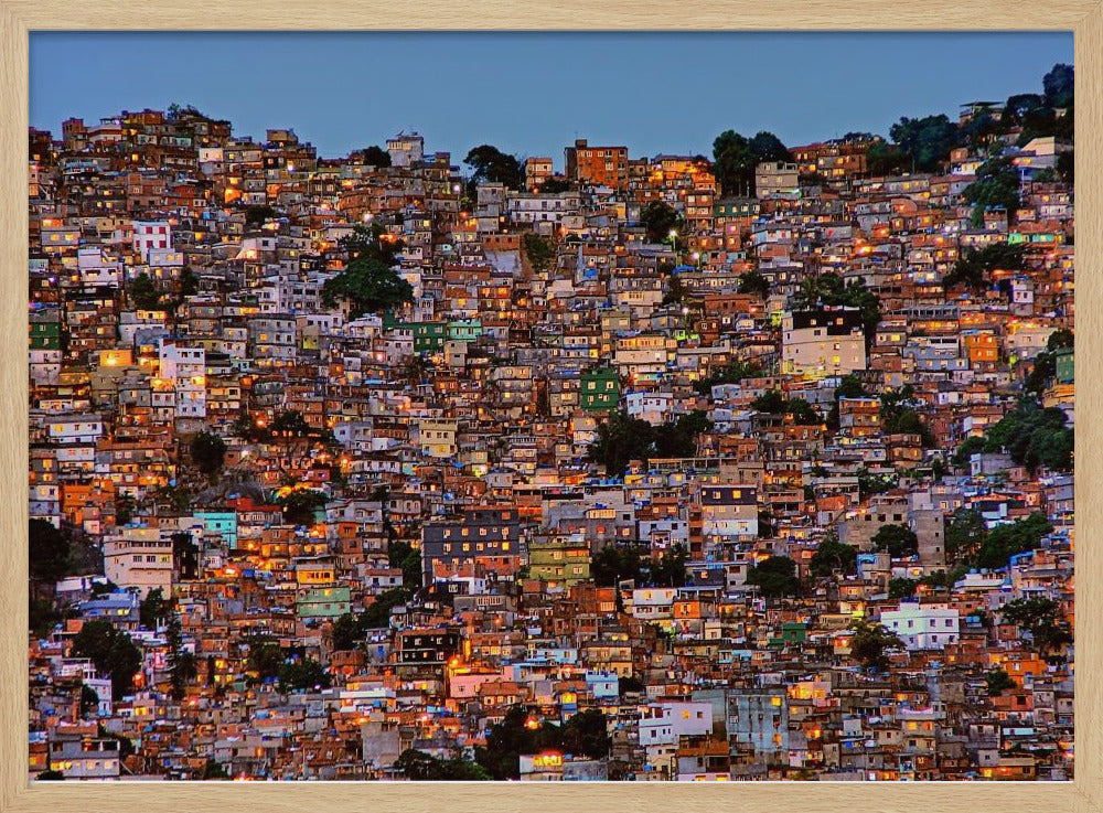 Het vallen van de avond in de Favela da Rocinha | Poster