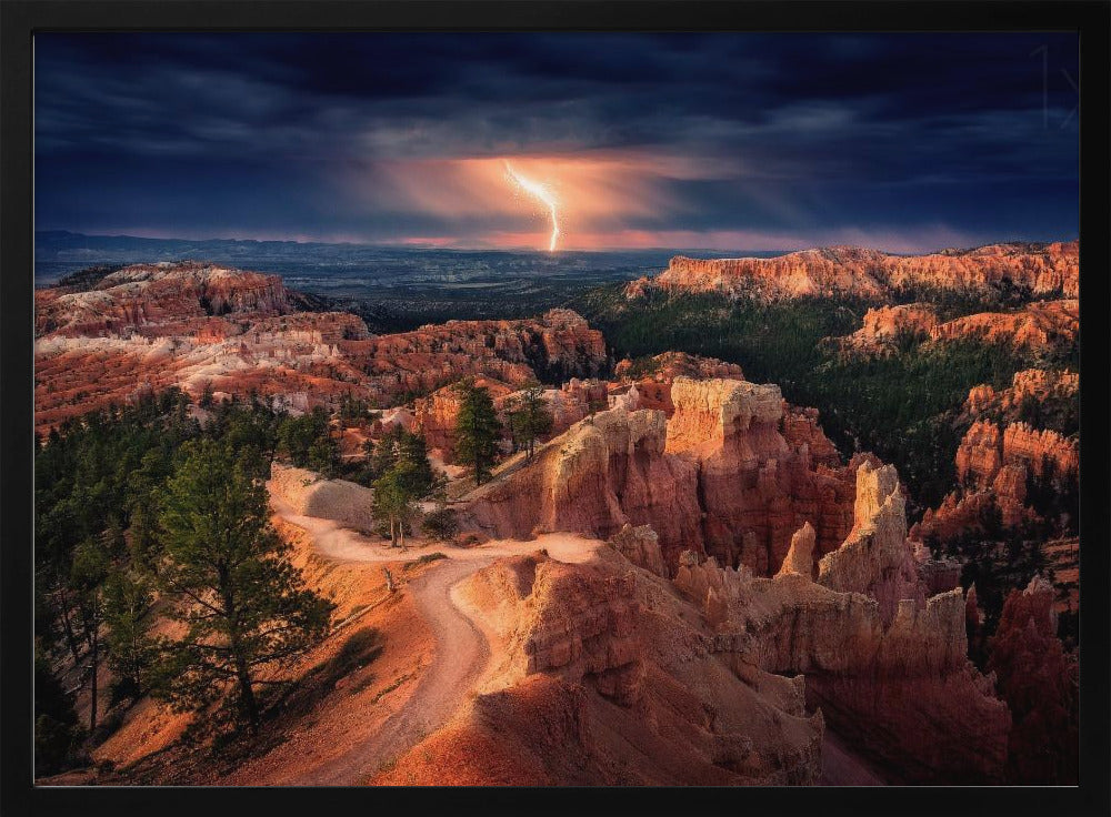 Bliksem boven Bryce Canyon | Poster